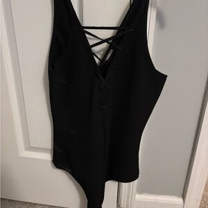 Express Black Lace-Up Bodysuit